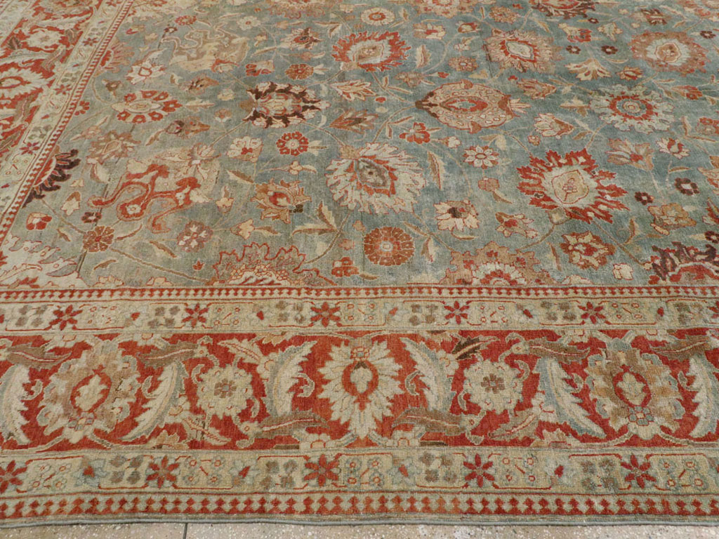 Antique Persian Tabriz Square Rug, No.14522 - Gss