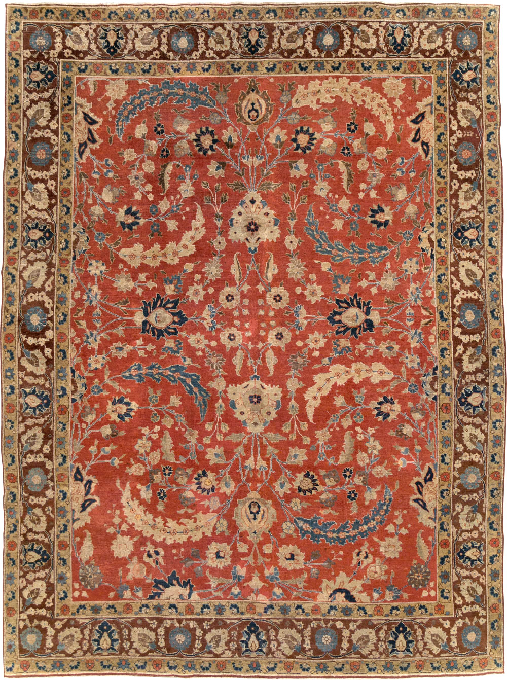 Antique Persian Tabriz Small Room Size Carpet, No.14542 - Gss
