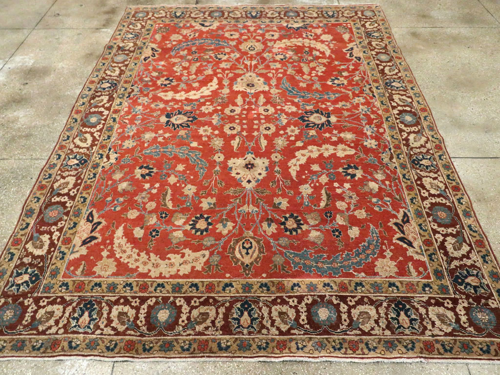 Antique Persian Tabriz Small Room Size Carpet, No.14542 - Gss