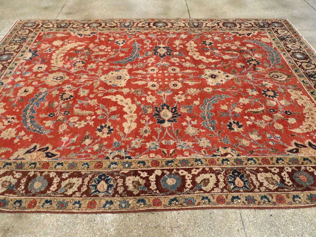 Antique Persian Tabriz Small Room Size Carpet, No.14542 - Gss