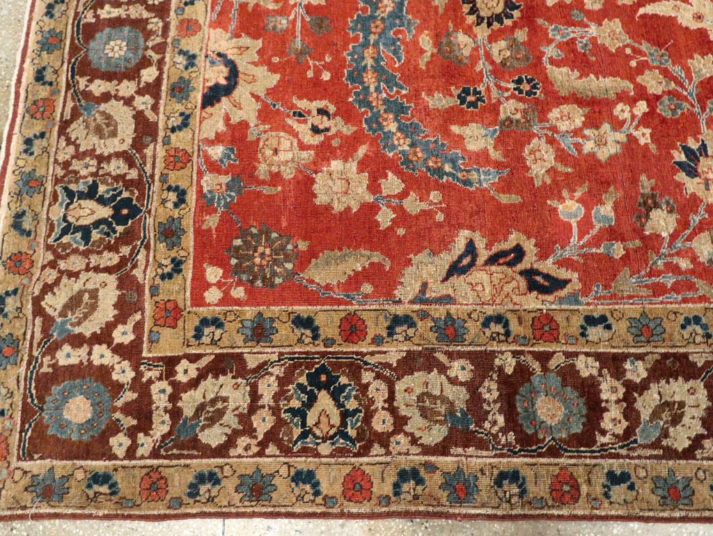 Antique Persian Tabriz Small Room Size Carpet, No.14542 - Gss