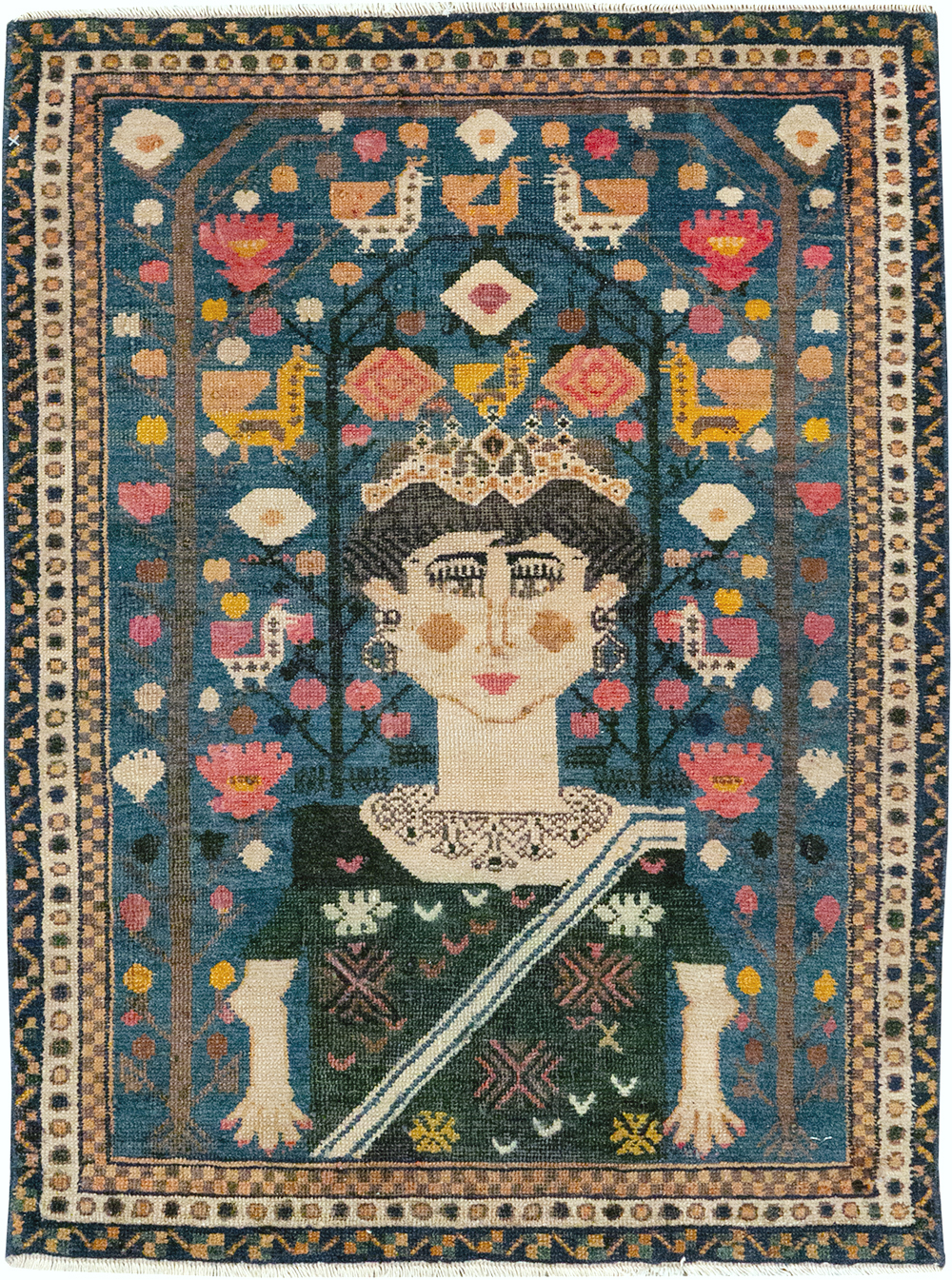 Antique Northwest Persian Pictorial Rug, No.14557 - Gss