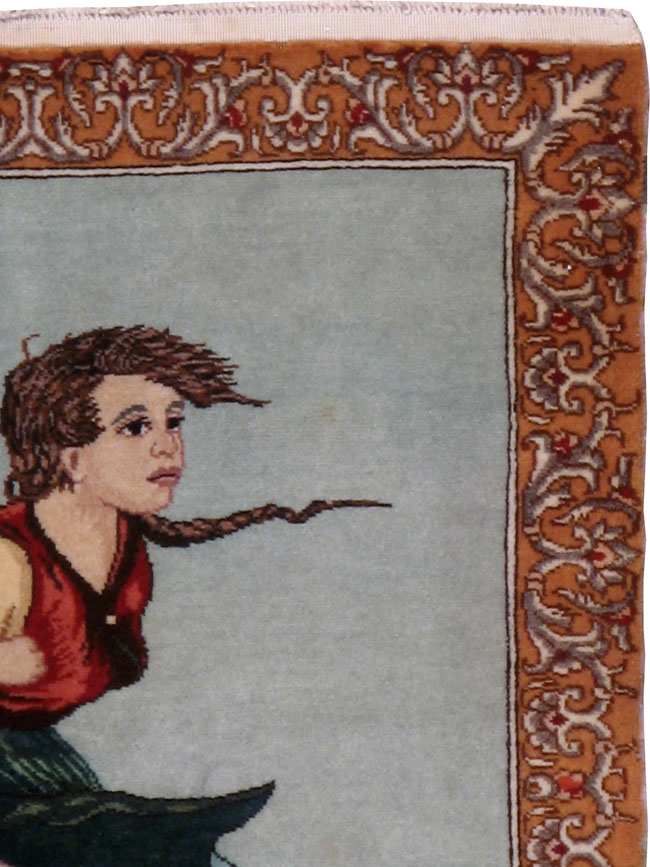 Vintage Persian Tabriz Pictorial Rug, No.14569 - Gss