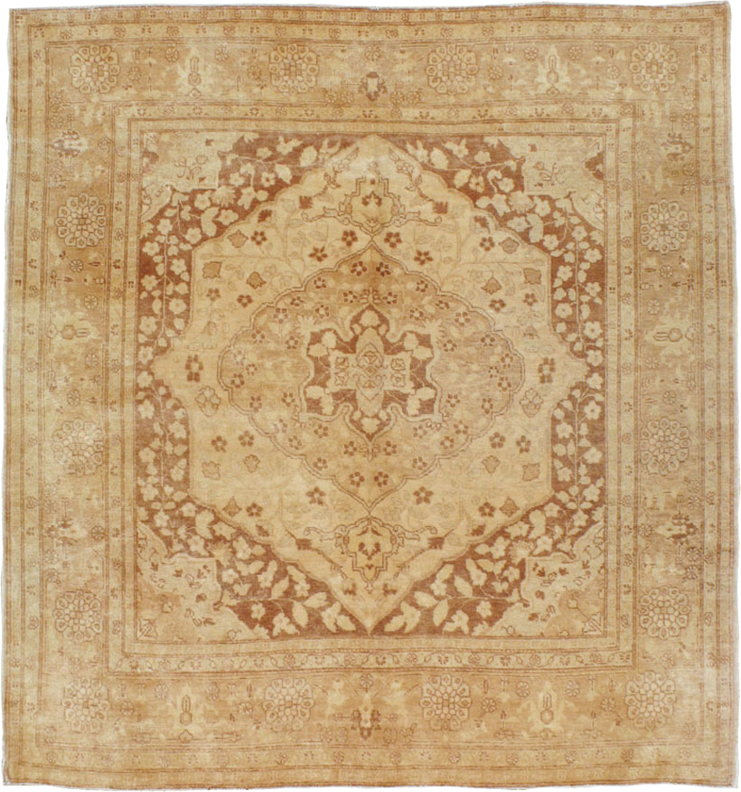 Antique Persian Tabriz Square Carpet, No.14643 - Gss
