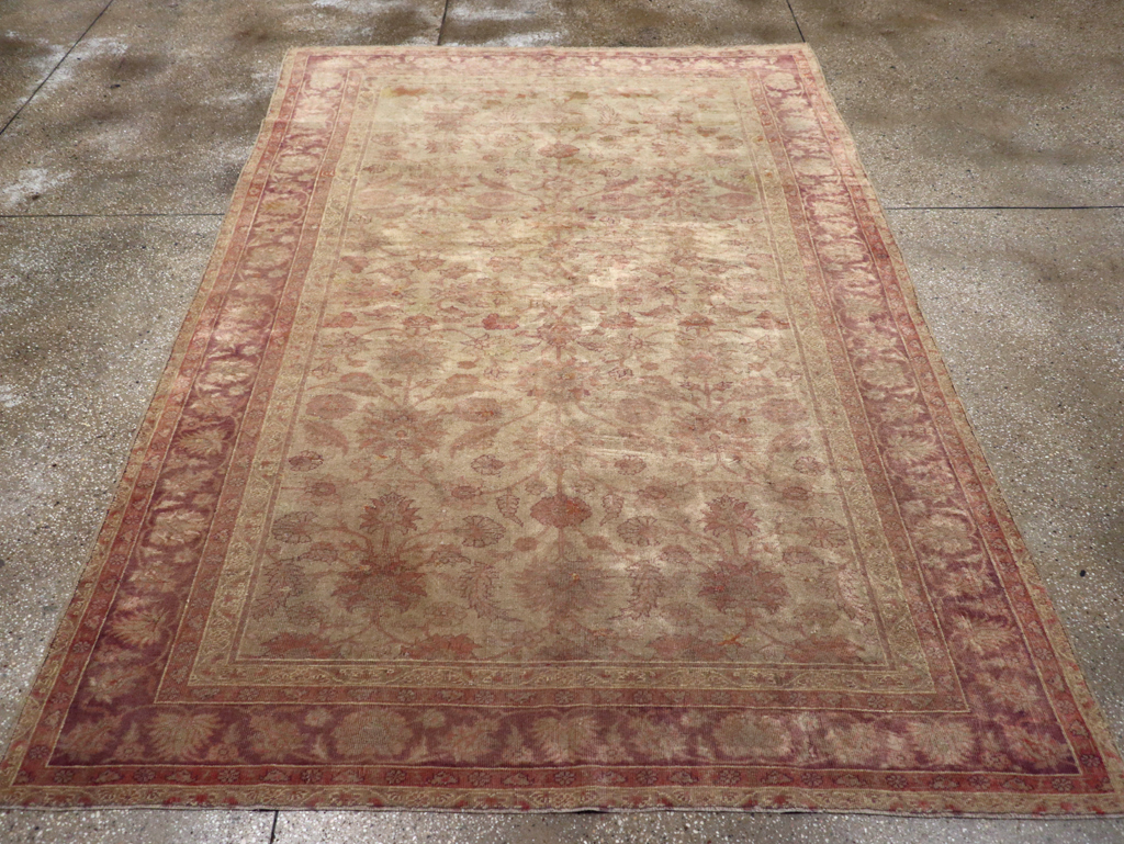 Antique Turkish Oushak Carpet, No.14683 - Gss