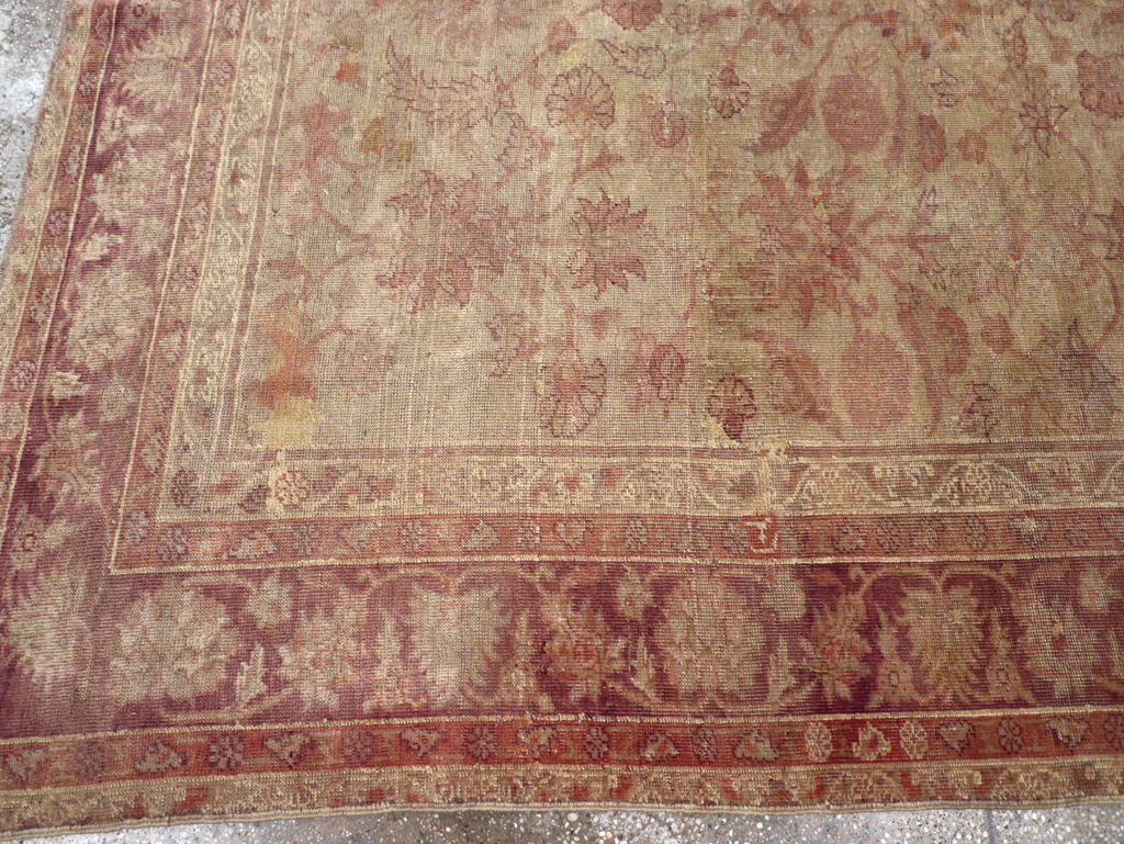 Antique Turkish Oushak Carpet, No.14683 - Gss