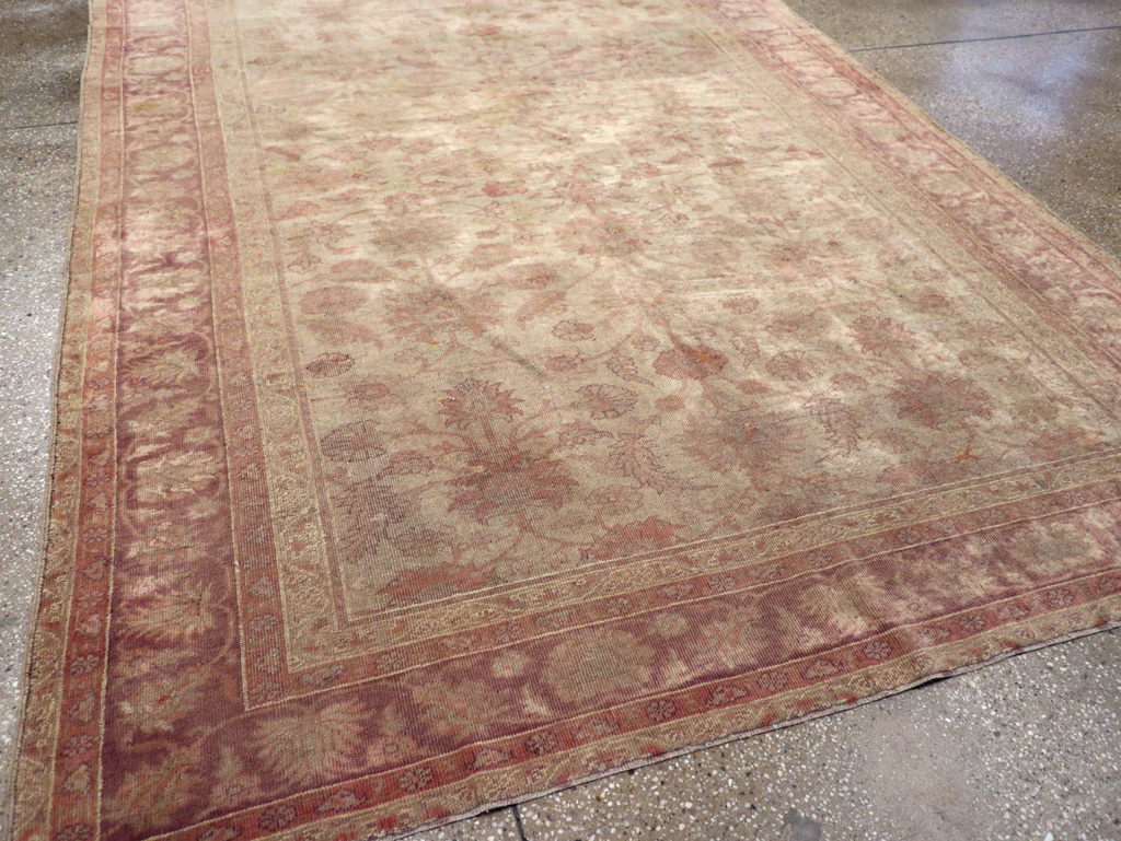 Antique Turkish Oushak Carpet, No.14683 - Gss