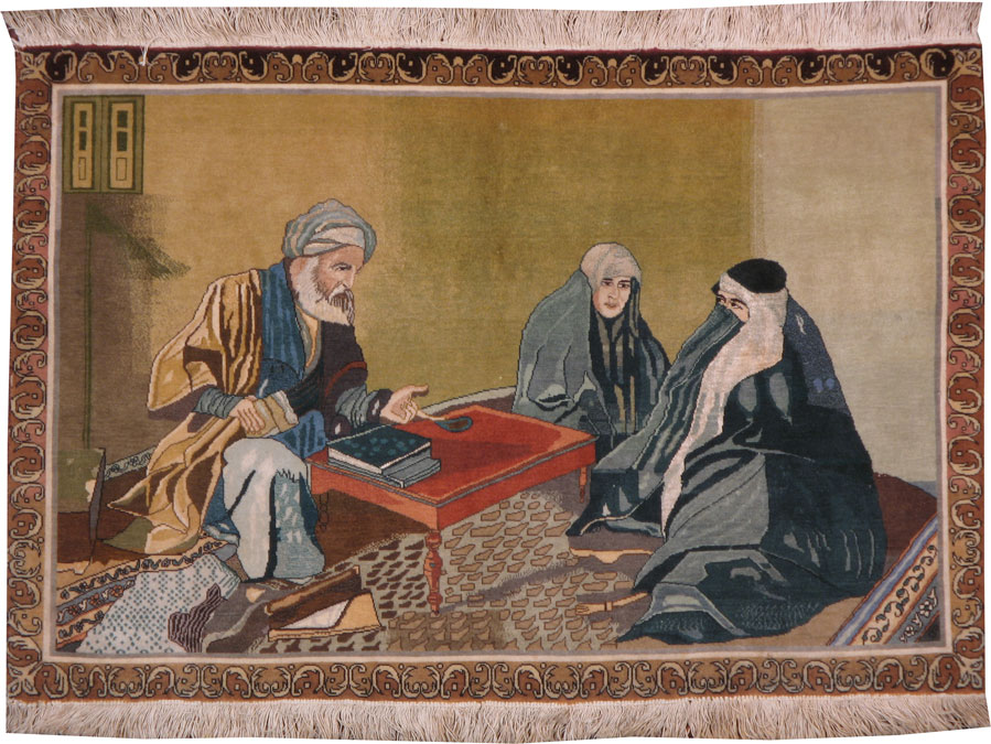 Vintage Persian Tabriz Pictorial Rug, No.14699 - Gss