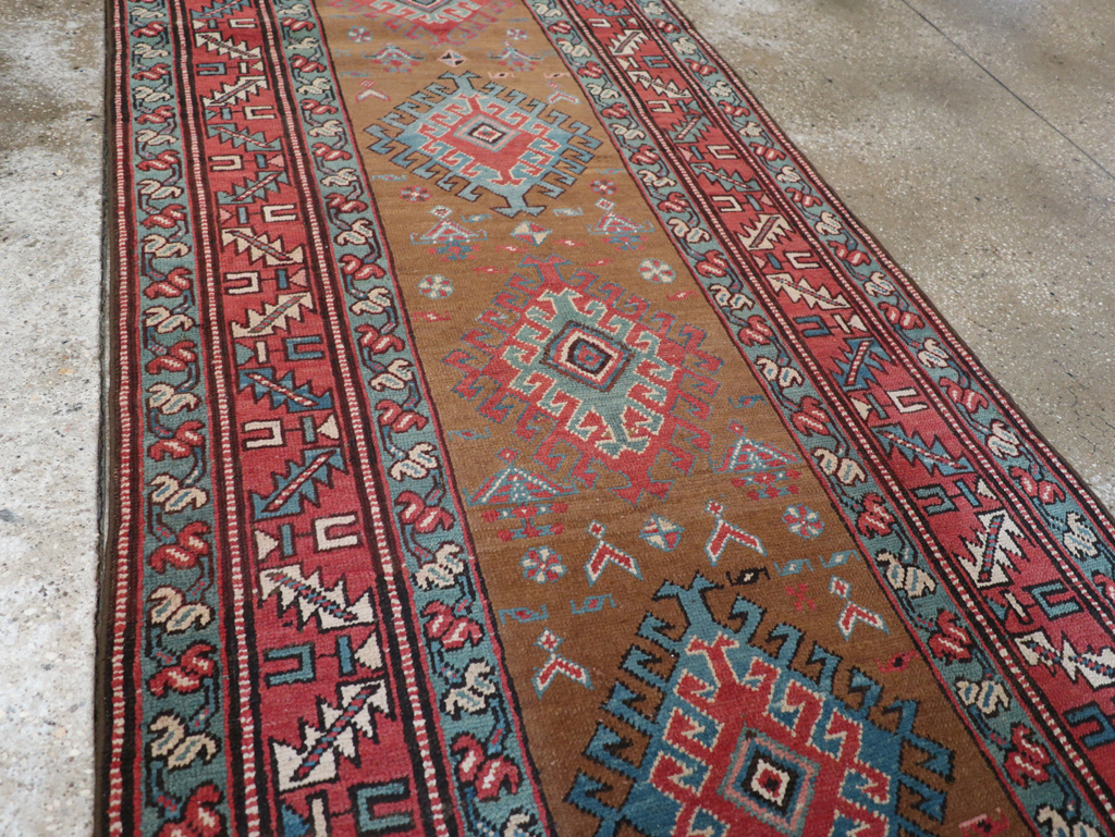 Antique Persian Heriz Runner, No.14752 - Gss