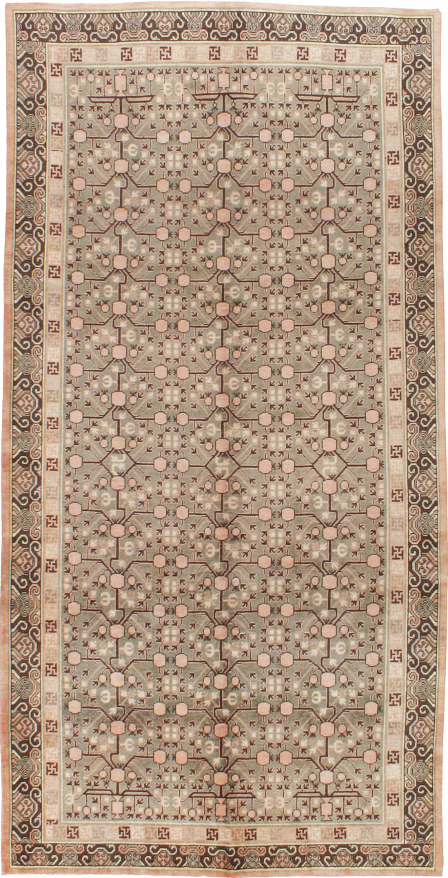 Vintage East Turkestan Khotan Carpet, No.14761 - Gss