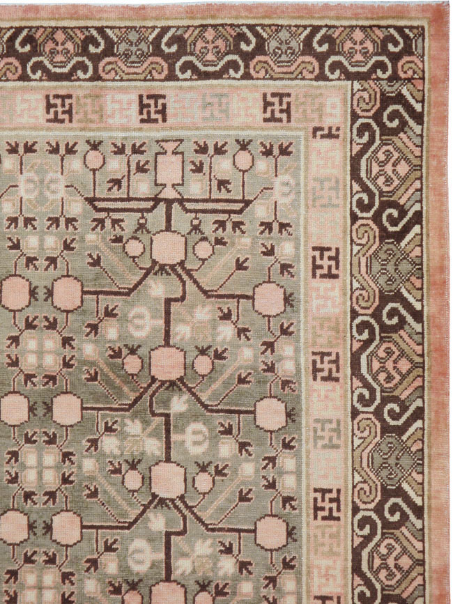 Vintage East Turkestan Khotan Carpet, No.14761 - Gss