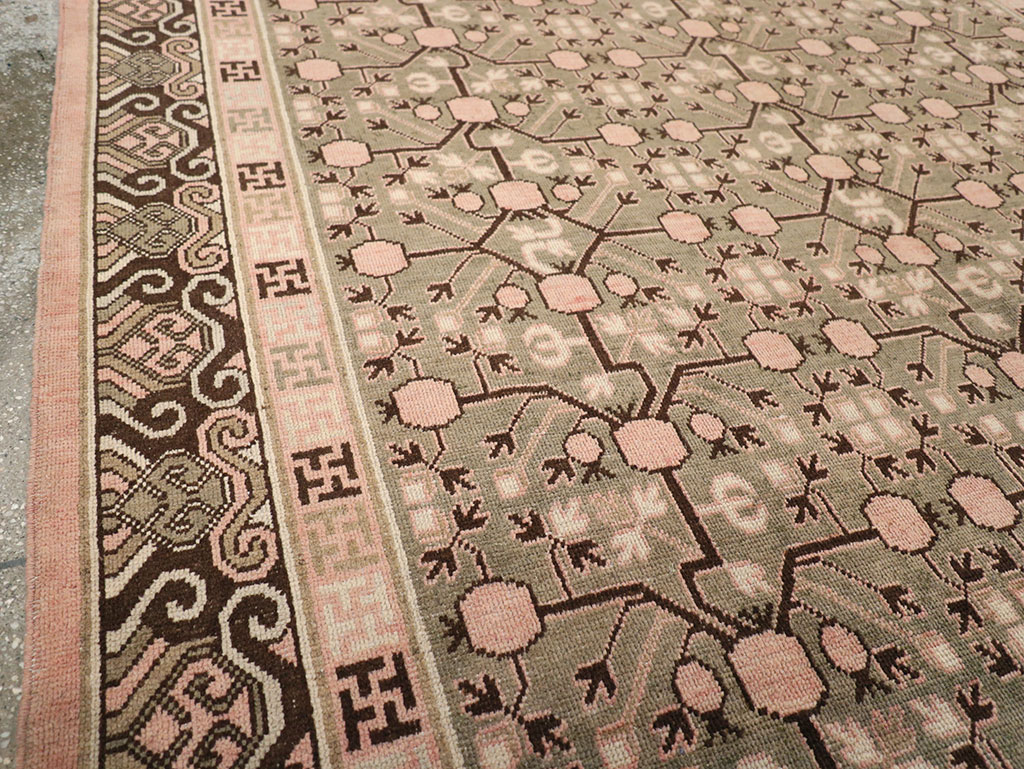 Vintage East Turkestan Khotan Carpet, No.14761 - Gss