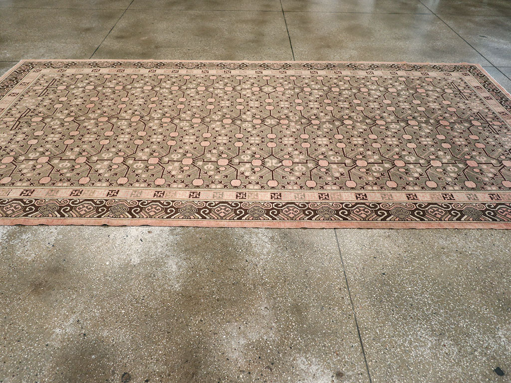 Vintage East Turkestan Khotan Carpet, No.14761 - Gss