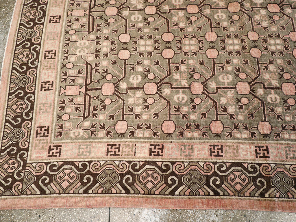 Vintage East Turkestan Khotan Carpet, No.14761 - Gss