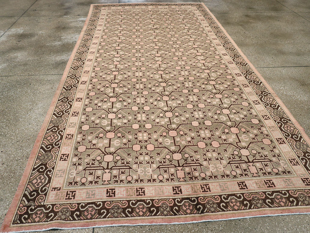 Vintage East Turkestan Khotan Carpet, No.14761 - Gss