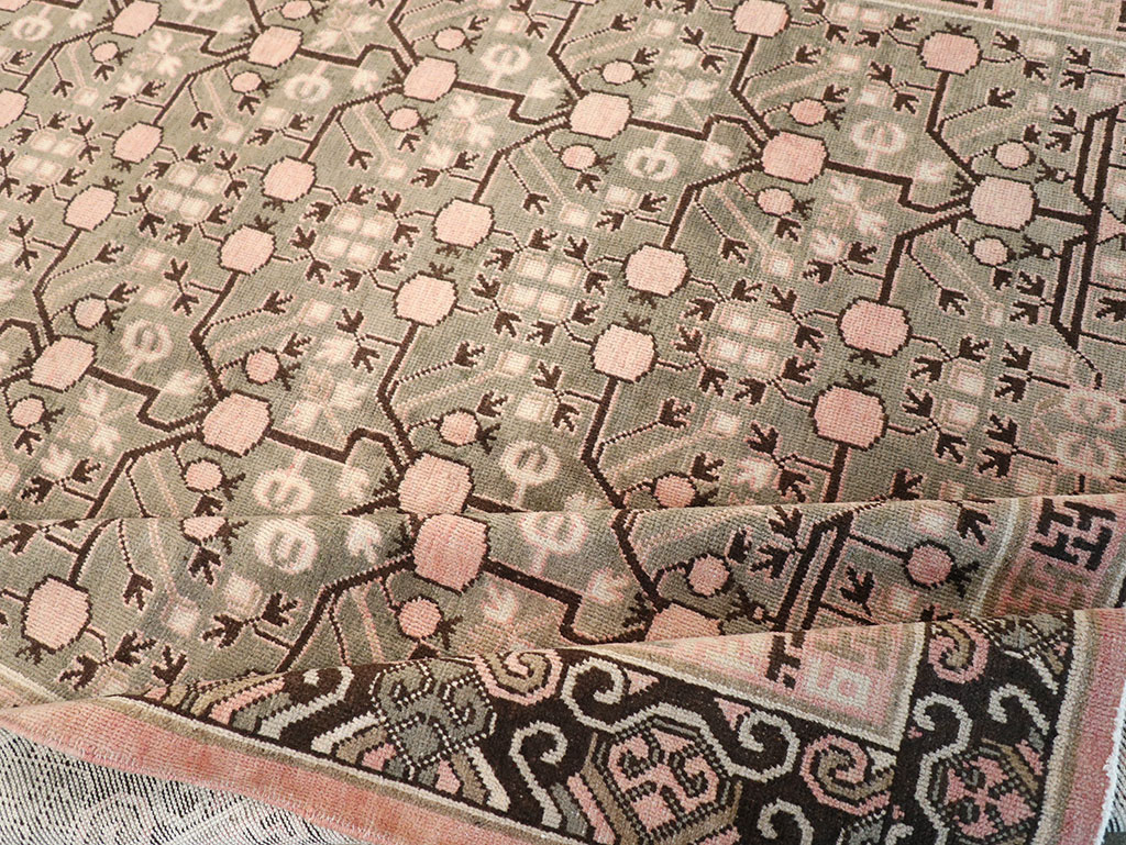 Vintage East Turkestan Khotan Carpet, No.14761 - Gss