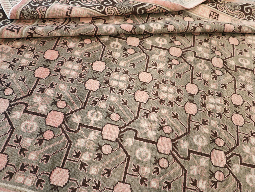 Vintage East Turkestan Khotan Carpet, No.14761 - Gss