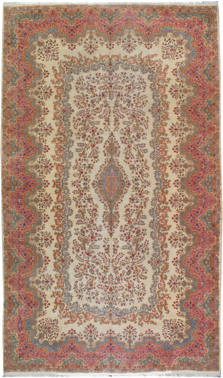 Vintage Persian Kerman Carpet, No.14824 - Gss