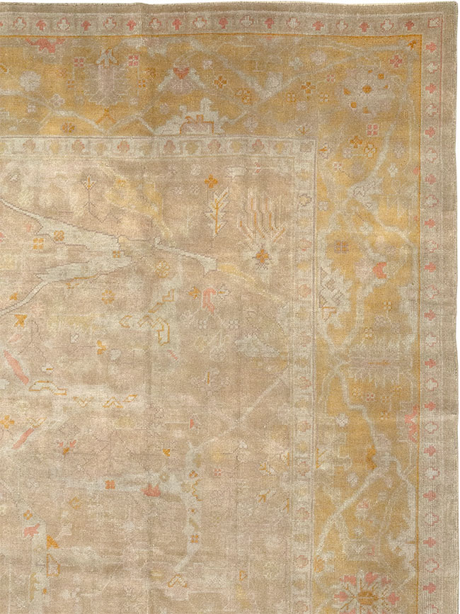 Antique Turkish Oushak Room Size Carpet, No.14933 - Gss