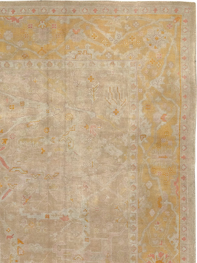 Antique Turkish Oushak Room Size Carpet, No.14933 - Gss