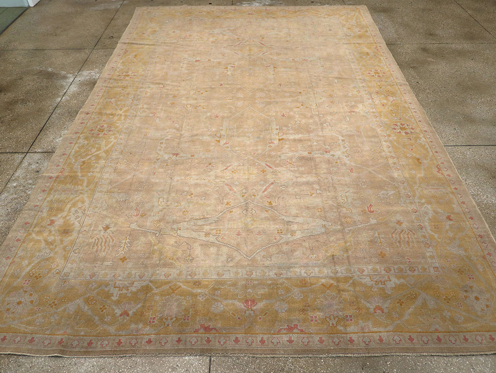 Antique Turkish Oushak Room Size Carpet, No.14933 - Gss