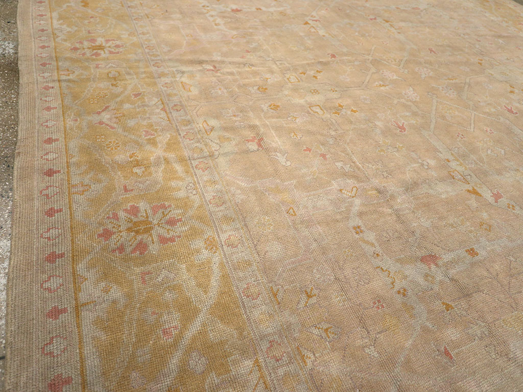 Antique Turkish Oushak Room Size Carpet, No.14933 - Gss