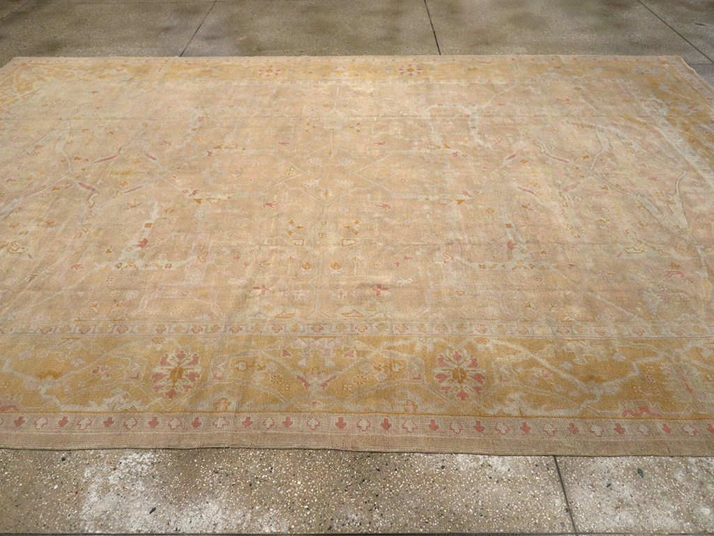 Antique Turkish Oushak Room Size Carpet, No.14933 - Gss
