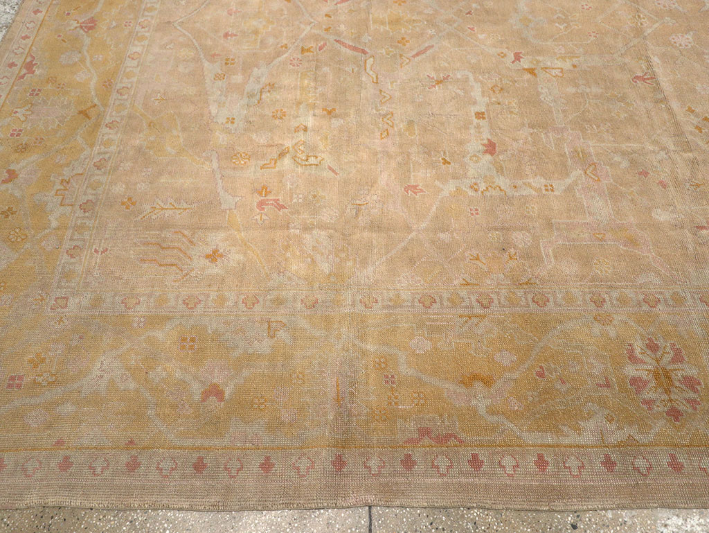 Antique Turkish Oushak Room Size Carpet, No.14933 - Gss