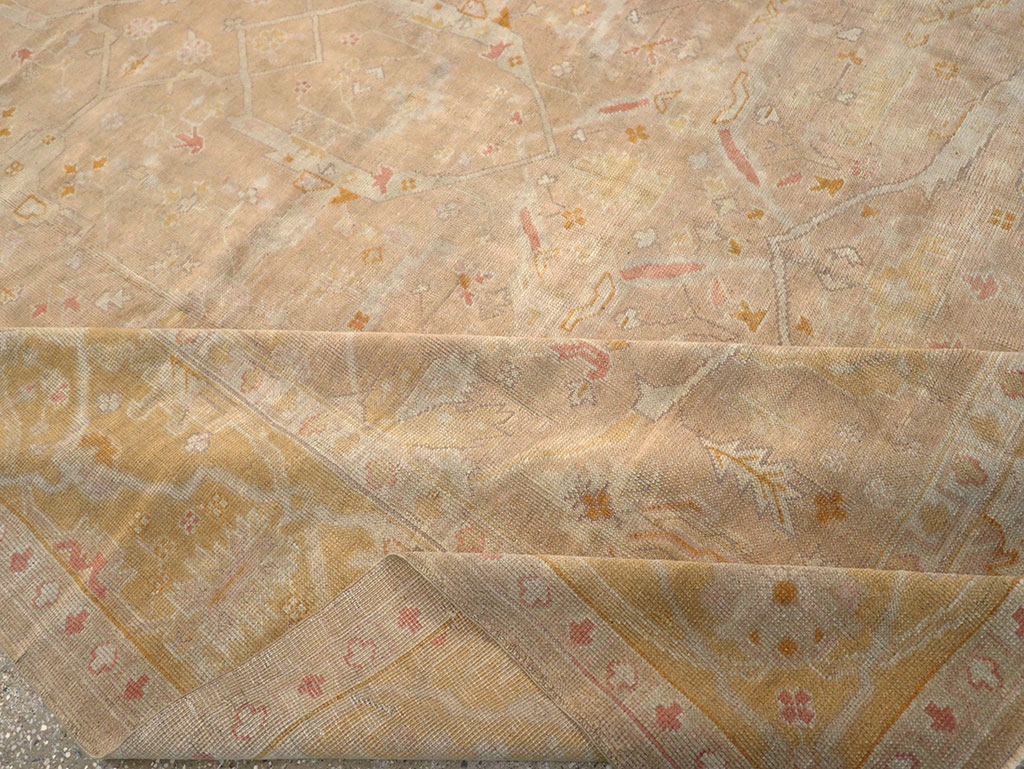 Antique Turkish Oushak Room Size Carpet, No.14933 - Gss