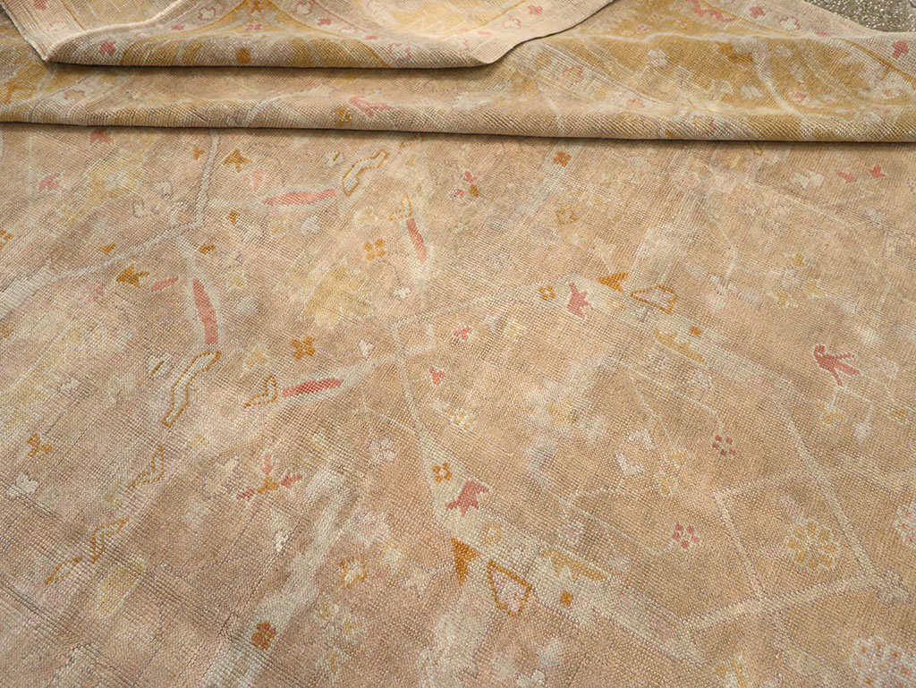 Antique Turkish Oushak Room Size Carpet, No.14933 - Gss