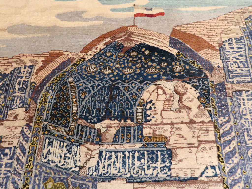 Vintage Persian Tabriz Pictorial Rug, No.15071 - Gss