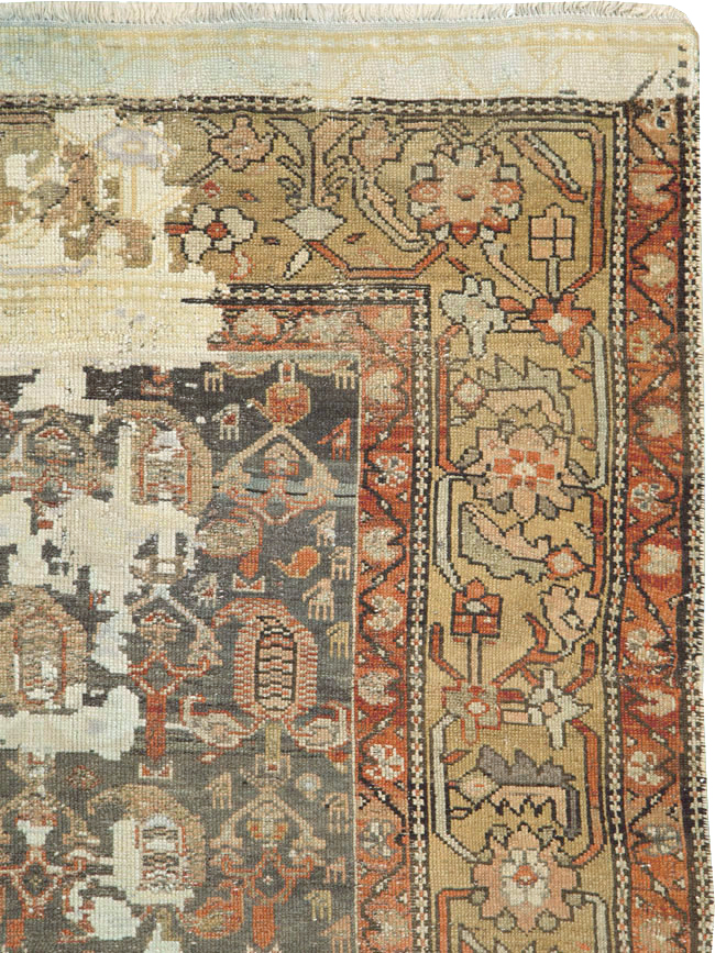 Antique Persian Distressed Kurdish Rug, No.15107 - Gss
