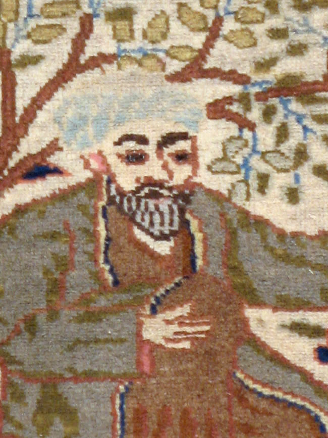 Vintage Persian Tabriz Pictorial Rug, No.15218 - Gss