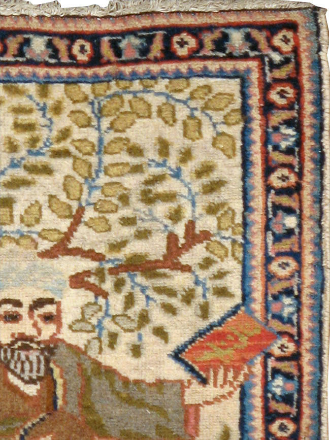 Vintage Persian Tabriz Pictorial Rug, No.15218 - Gss