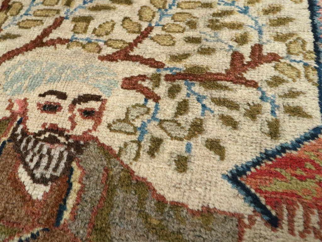 Vintage Persian Tabriz Pictorial Rug, No.15218 - Gss