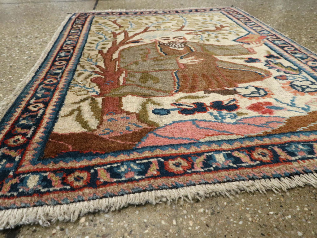 Vintage Persian Tabriz Pictorial Rug, No.15218 - Gss