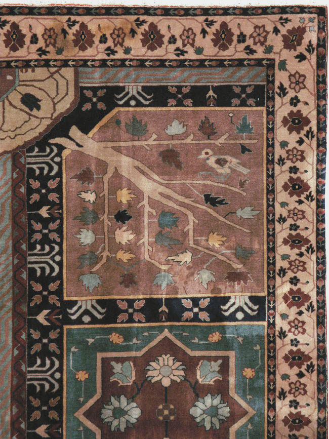 Antique Indian Lahore Square Rug, No.15223 - Gss