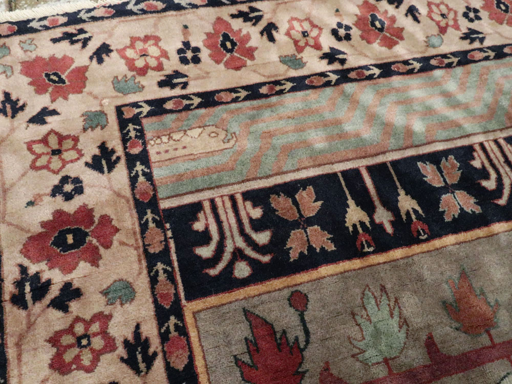 Antique Indian Lahore Square Rug, No.15223 - Gss