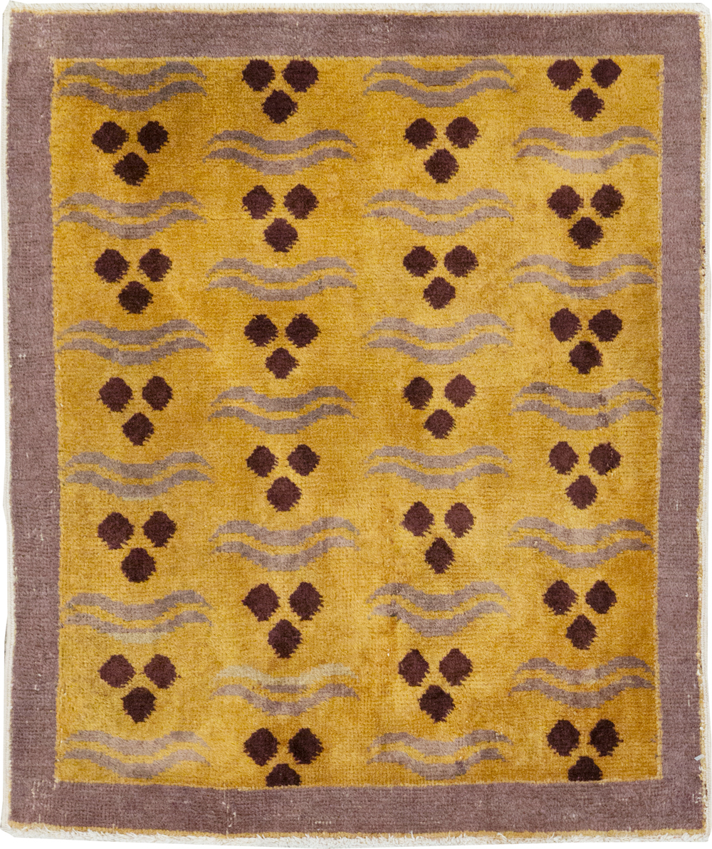 Vintage Anatolian Deco Rug, No.15302 - Gss