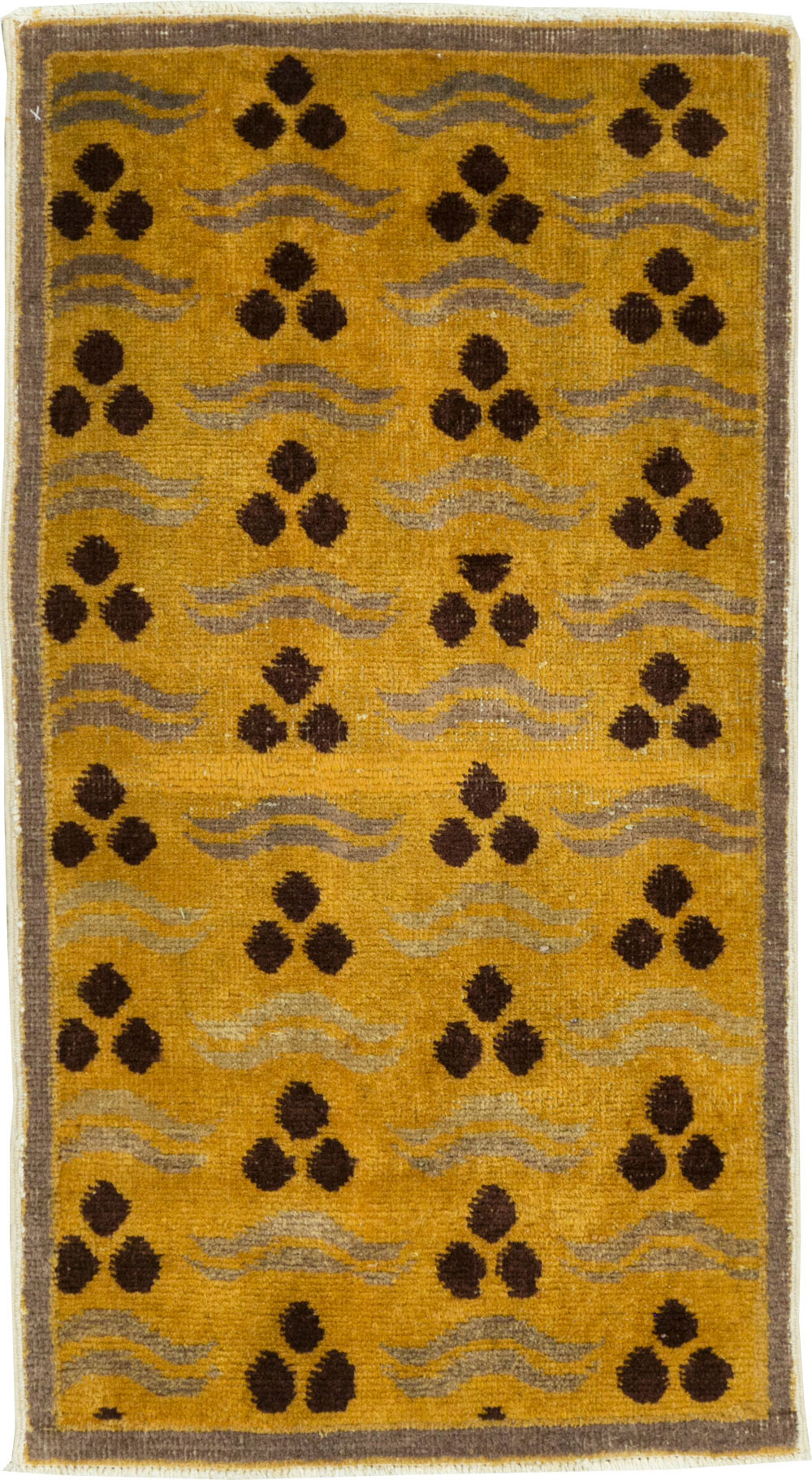 Vintage Turkish Art Deco Throw Rug, No.15303 - Gss
