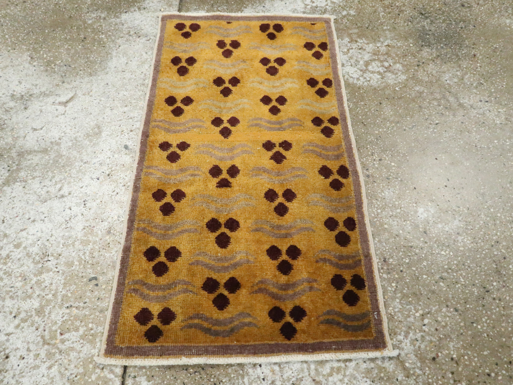 Vintage Turkish Art Deco Throw Rug, No.15303 - Gss