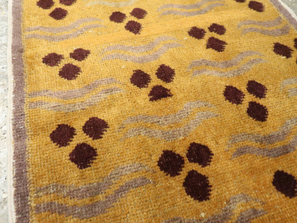 Vintage Turkish Art Deco Throw Rug, No.15303 - Gss