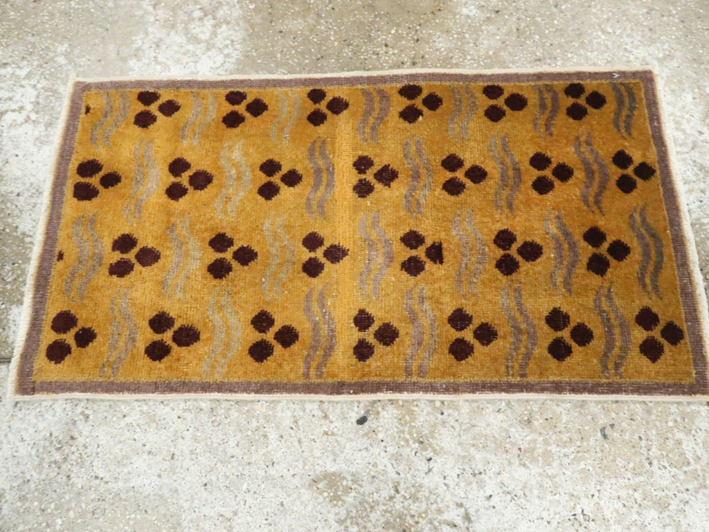 Vintage Turkish Art Deco Throw Rug, No.15303 - Gss