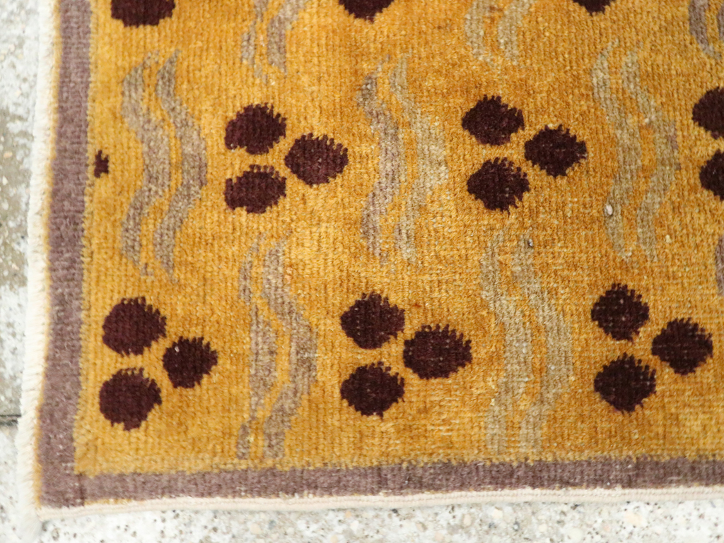 Vintage Turkish Art Deco Throw Rug, No.15303 - Gss