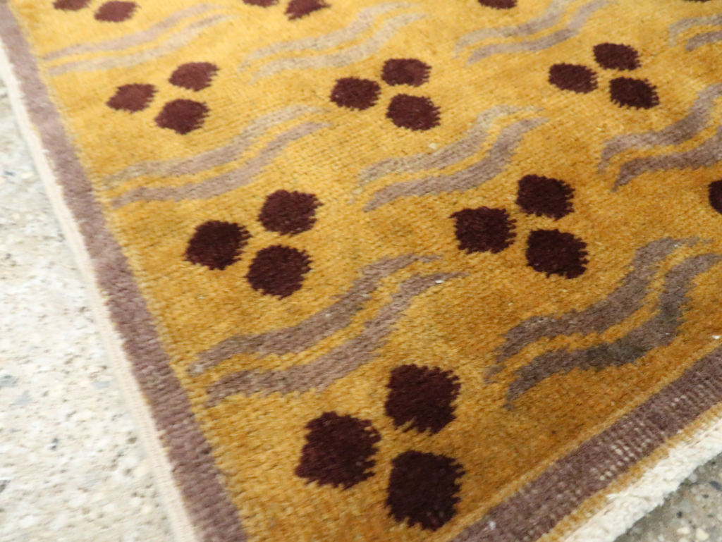 Vintage Turkish Art Deco Throw Rug, No.15303 - Gss