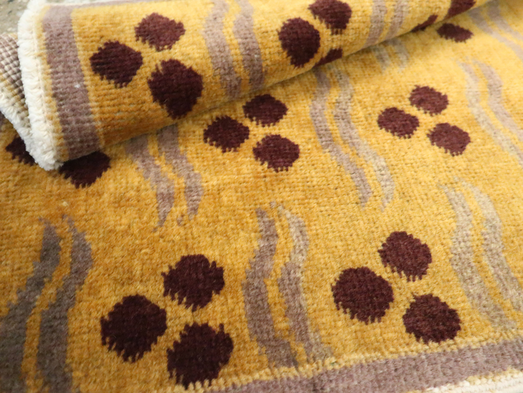 Vintage Turkish Art Deco Throw Rug, No.15303 - Gss