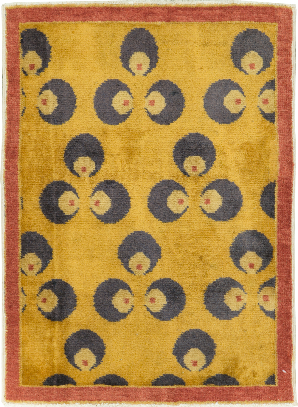 Vintage Turkish Art Deco Throw Rug, No.15306 - Gss