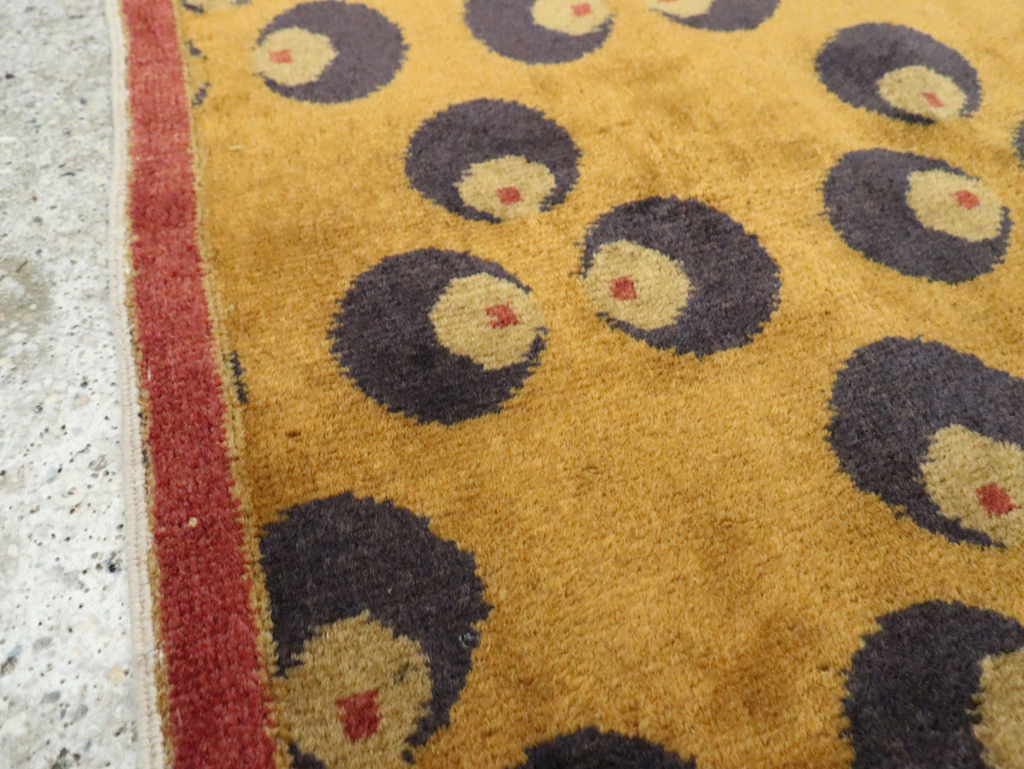 Vintage Turkish Art Deco Throw Rug, No.15306 - Gss