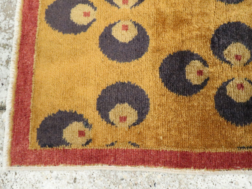 Vintage Turkish Art Deco Throw Rug, No.15306 - Gss