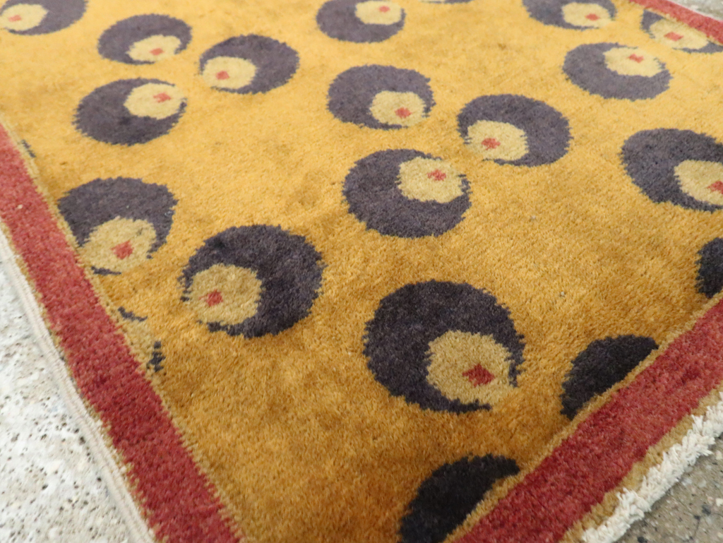 Vintage Turkish Art Deco Throw Rug, No.15306 - Gss